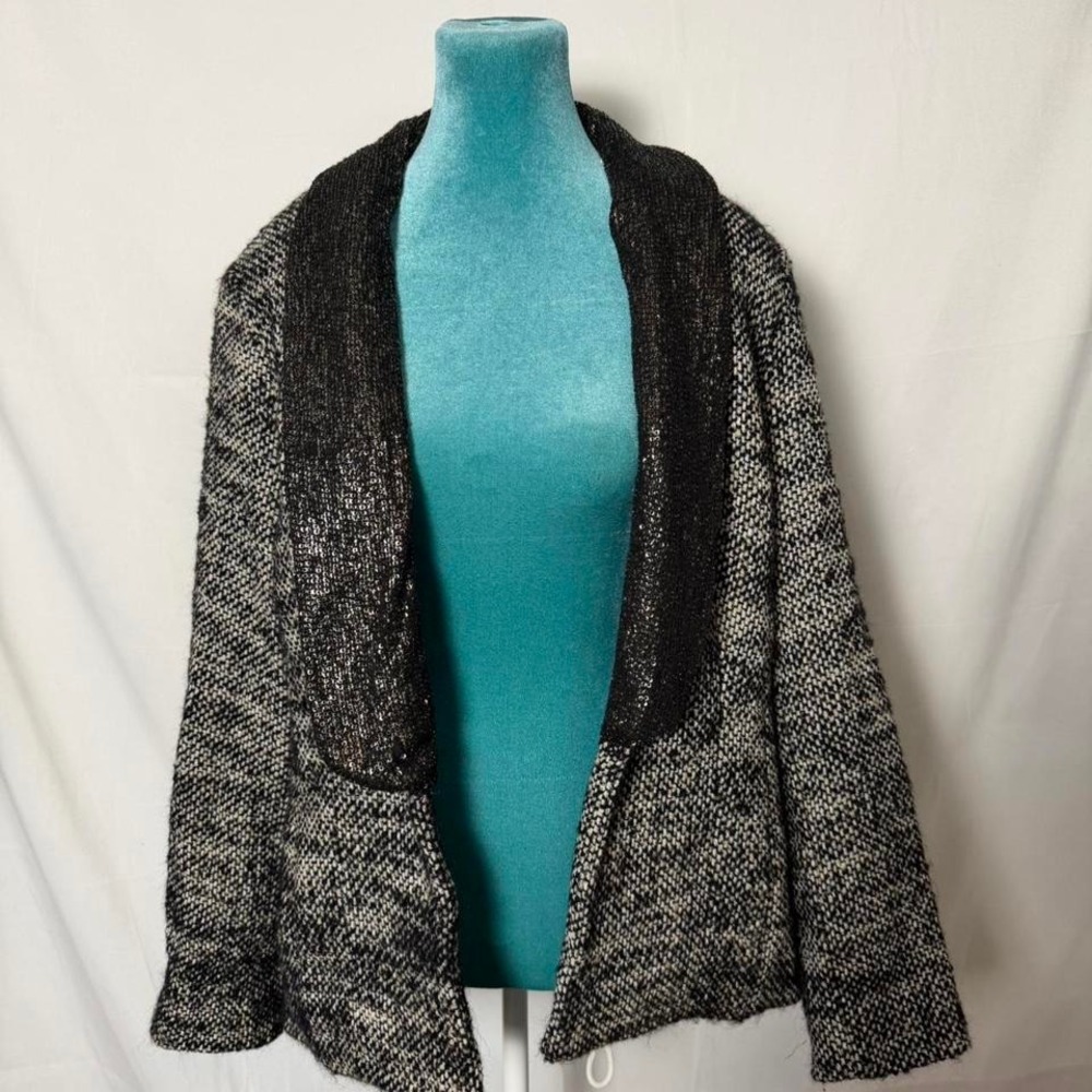 Alberto Makali Wool Mohair Sequin Trim Blazer Quiet Luxury Luxe Avant Garde